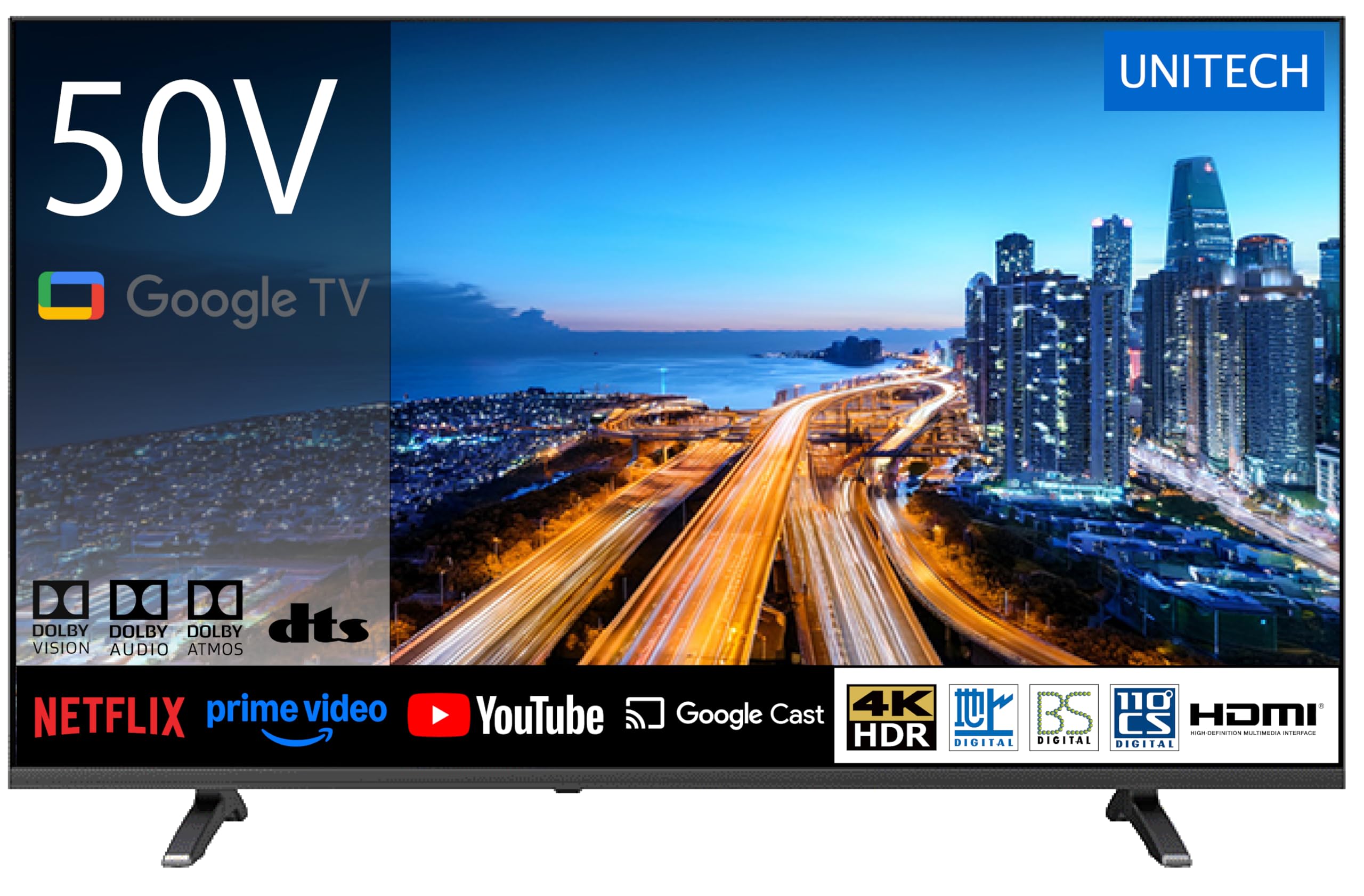 Amazon | 50インチGoogle TV 4K/HDR対応液晶スマートテレビ ネット動画